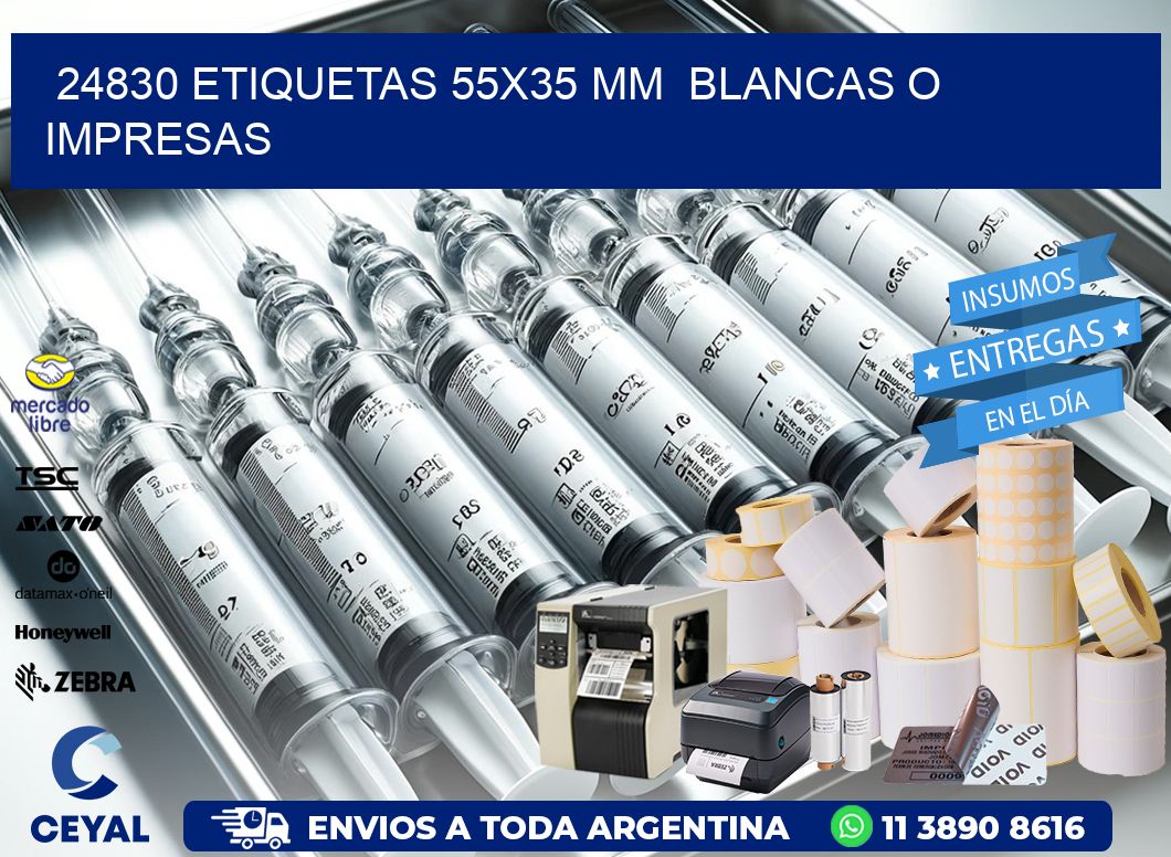 24830 ETIQUETAS 55×35 mm  BLANCAS O IMPRESAS