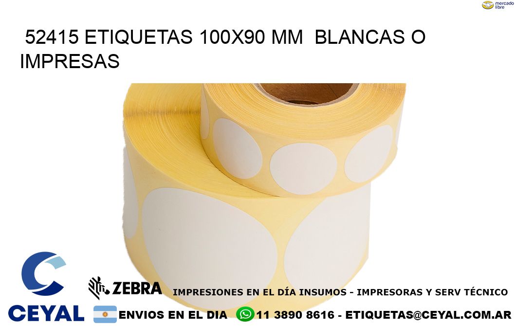 52415 ETIQUETAS 100x90 mm BLANCAS O IMPRESAS