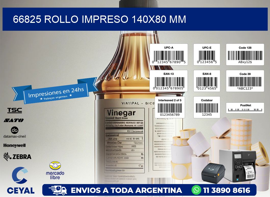 66825 ROLLO IMPRESO 140x80 mm
