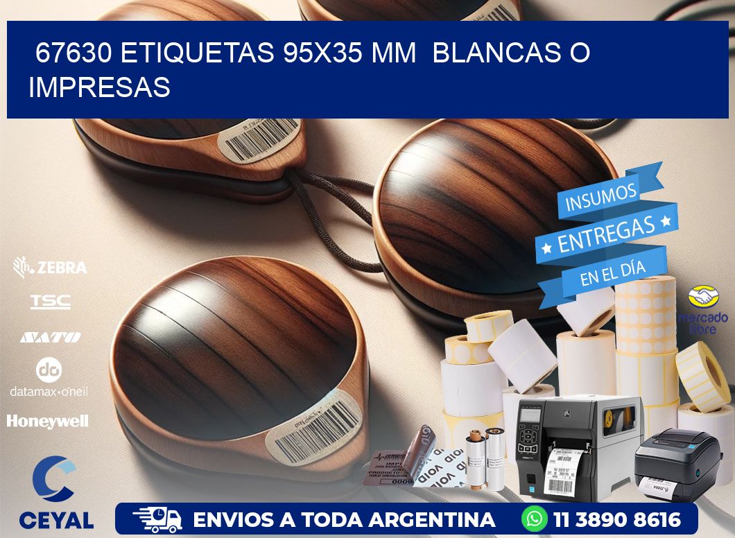 67630 ETIQUETAS 95x35 mm BLANCAS O IMPRESAS