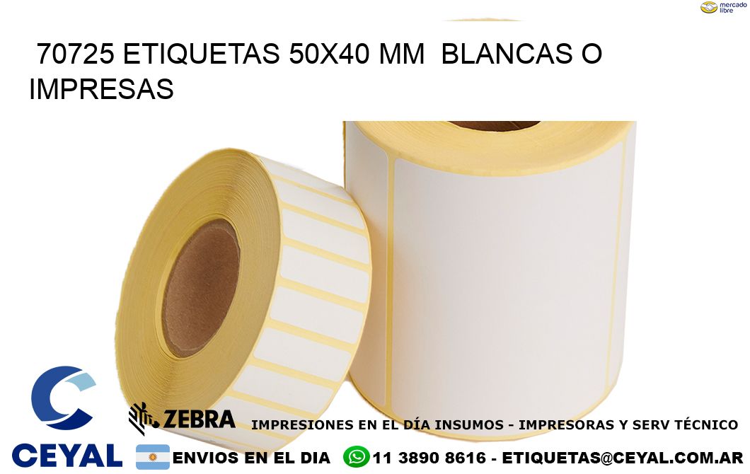 70725 ETIQUETAS 50x40 mm BLANCAS O IMPRESAS