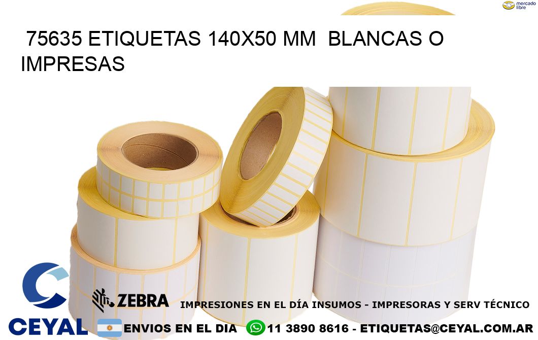 75635 ETIQUETAS 140x50 mm BLANCAS O IMPRESAS