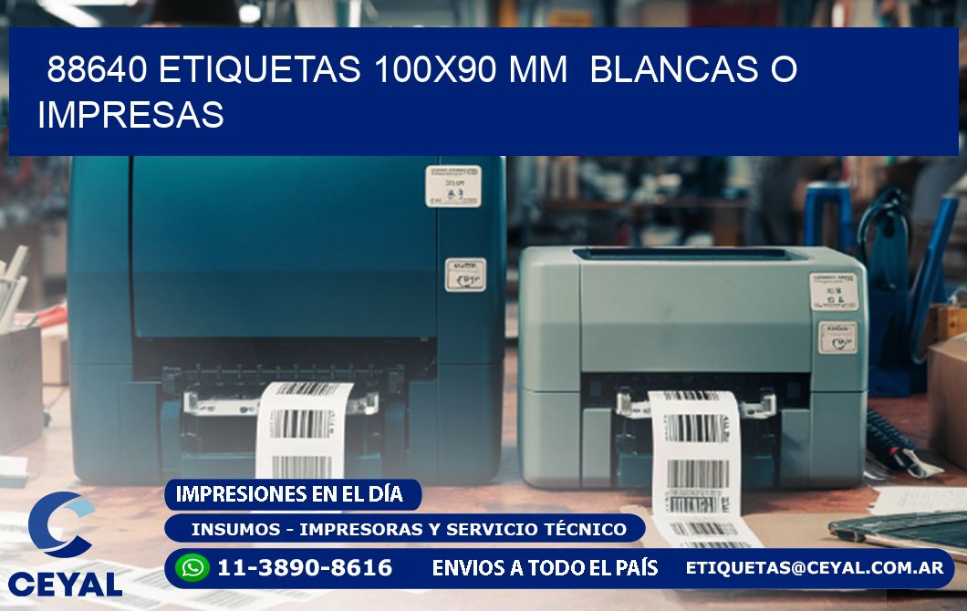 88640 ETIQUETAS 100x90 mm BLANCAS O IMPRESAS