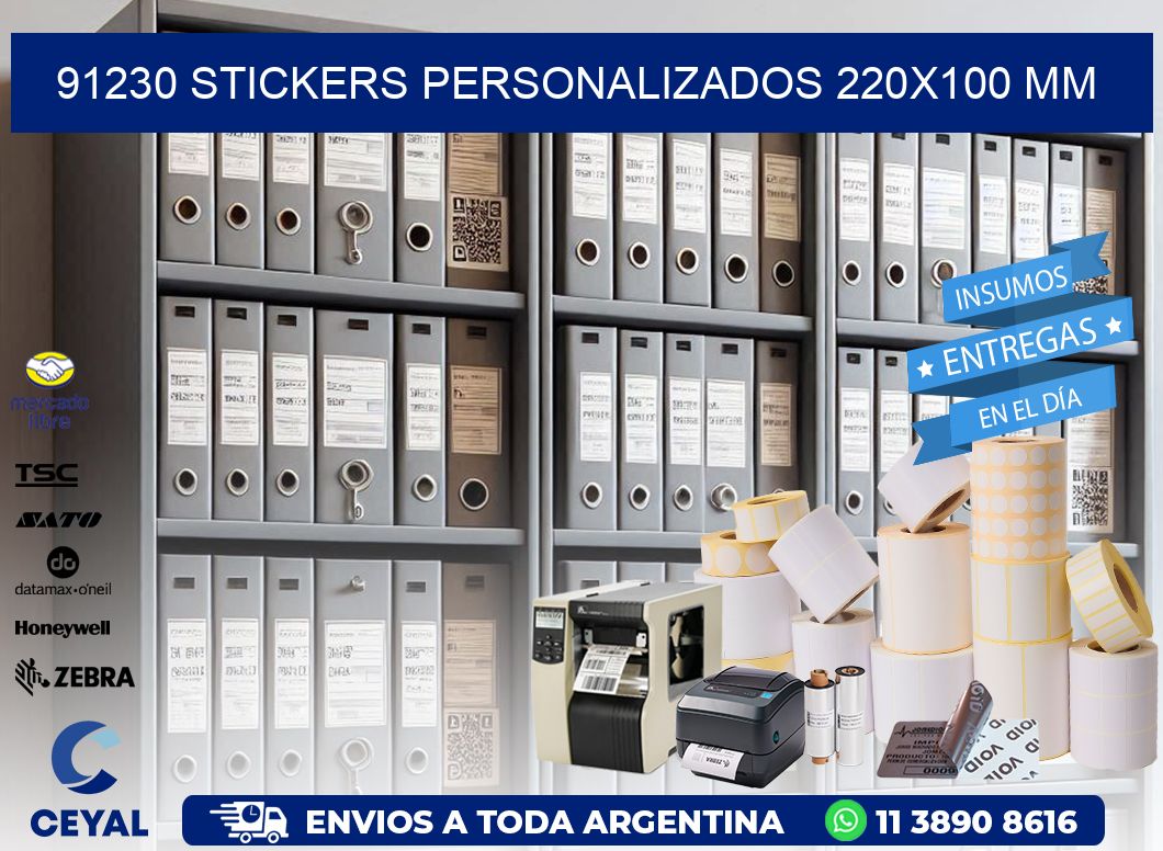 91230 STICKERS PERSONALIZADOS 220x100 mm