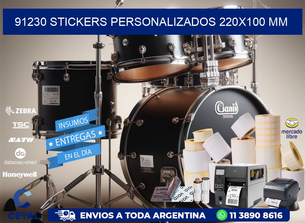 91230 STICKERS PERSONALIZADOS 220x100 mm