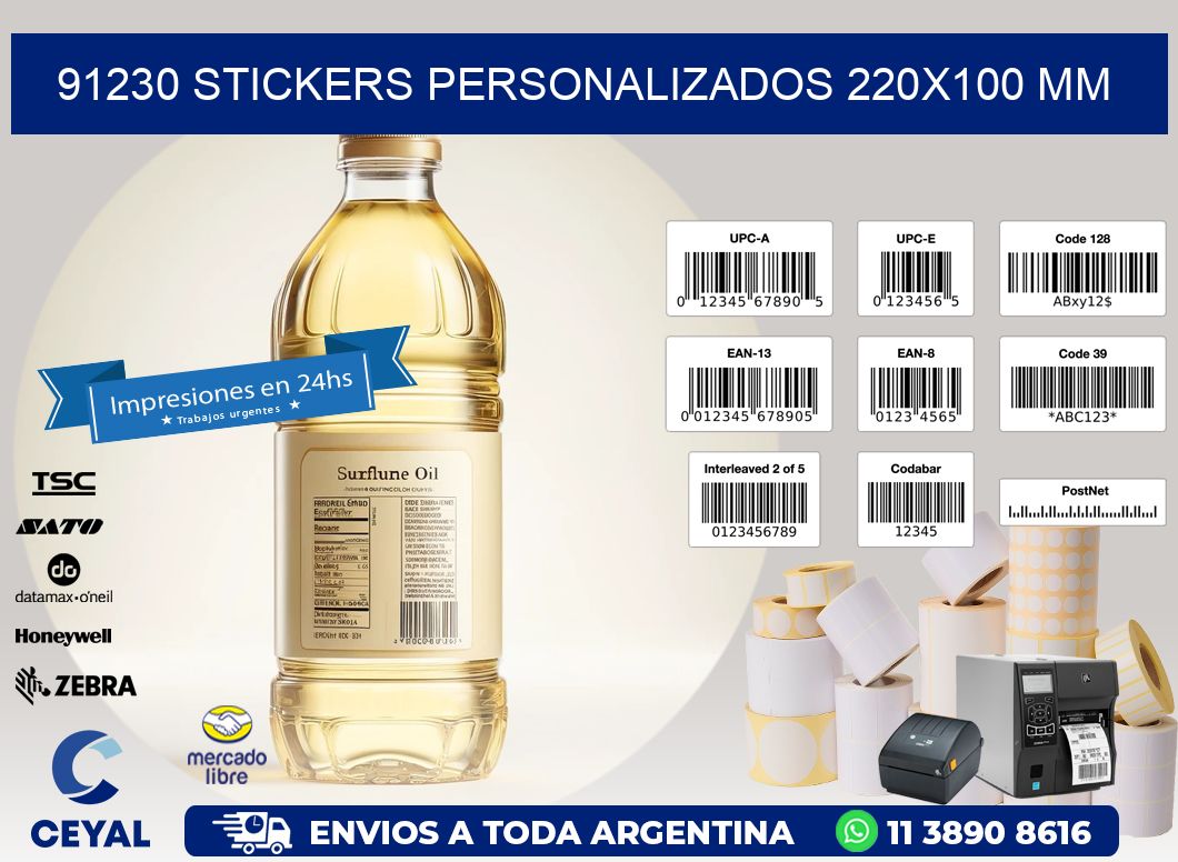 91230 STICKERS PERSONALIZADOS 220x100 mm