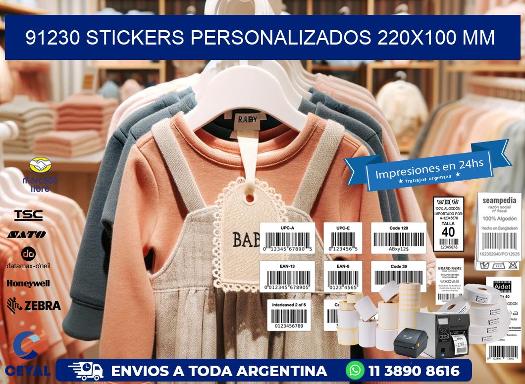 91230 STICKERS PERSONALIZADOS 220x100 mm