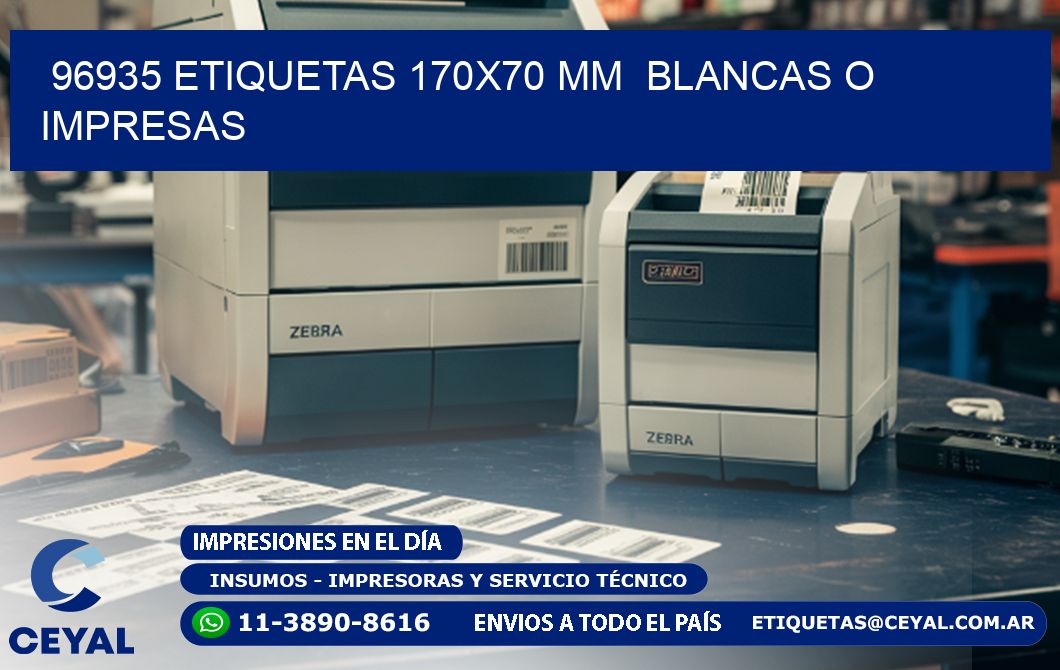 96935 ETIQUETAS 170x70 mm BLANCAS O IMPRESAS