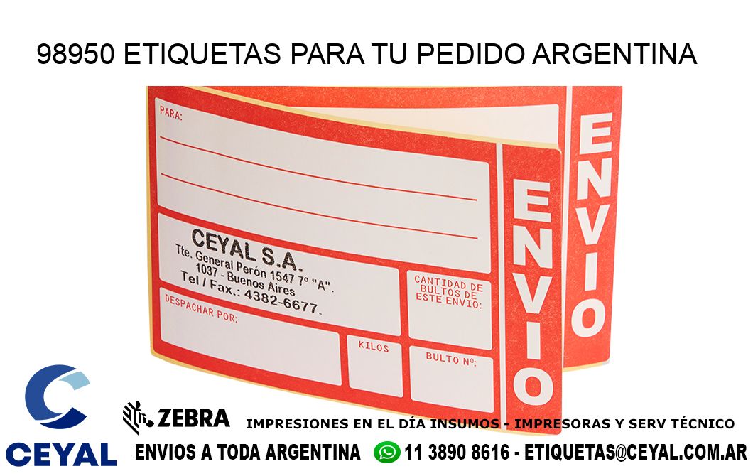 98950 ETIQUETAS PARA TU PEDIDO ARGENTINA