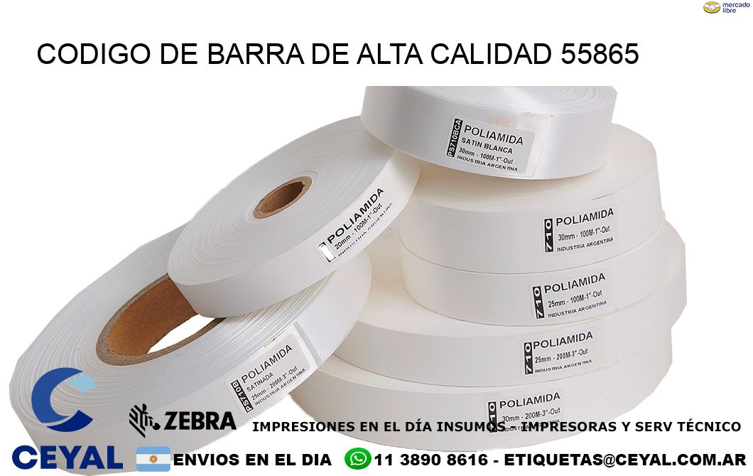 CODIGO DE BARRA DE ALTA CALIDAD 55865