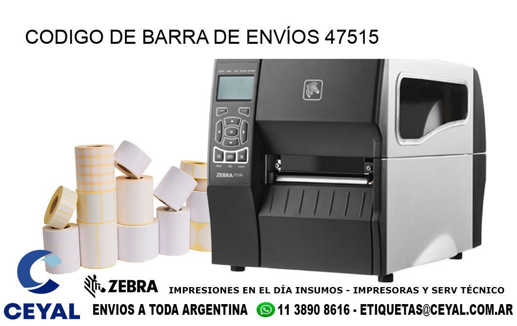 CODIGO DE BARRA DE ENVÍOS 47515