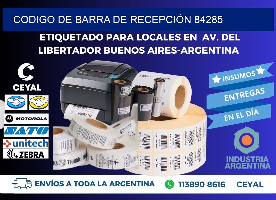 CODIGO DE BARRA DE RECEPCIÓN 84285