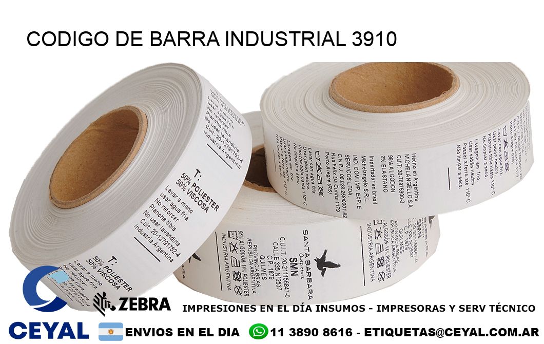 CODIGO DE BARRA INDUSTRIAL 3910