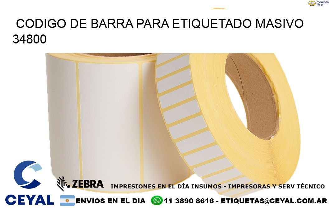 CODIGO DE BARRA PARA ETIQUETADO MASIVO 34800