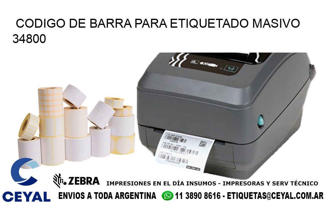 CODIGO DE BARRA PARA ETIQUETADO MASIVO 34800