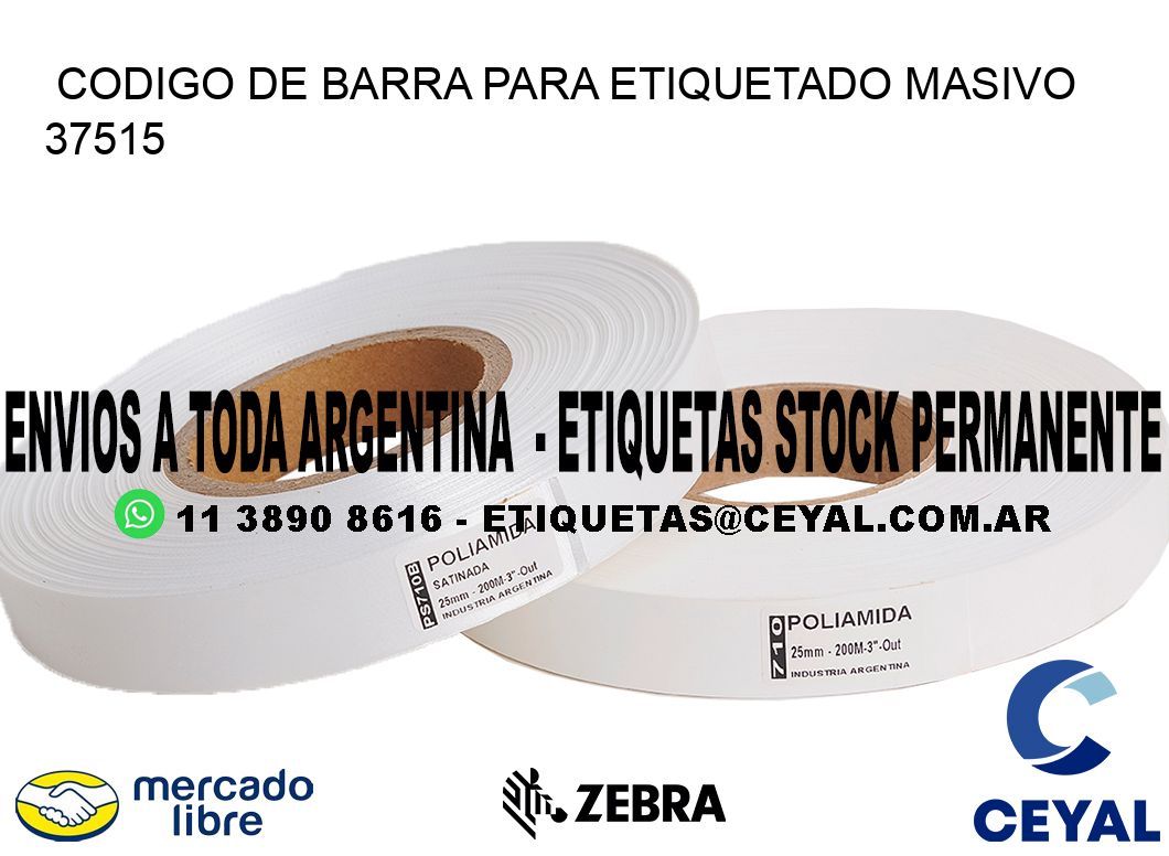 CODIGO DE BARRA PARA ETIQUETADO MASIVO 37515