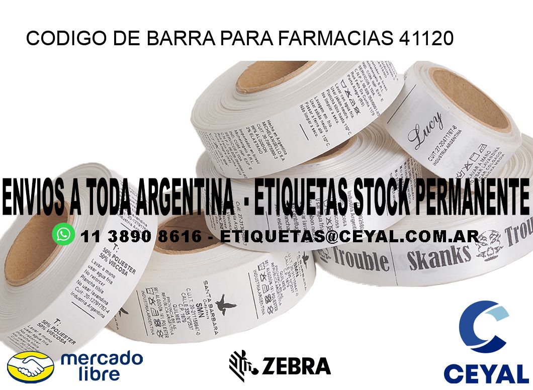 CODIGO DE BARRA PARA FARMACIAS 41120