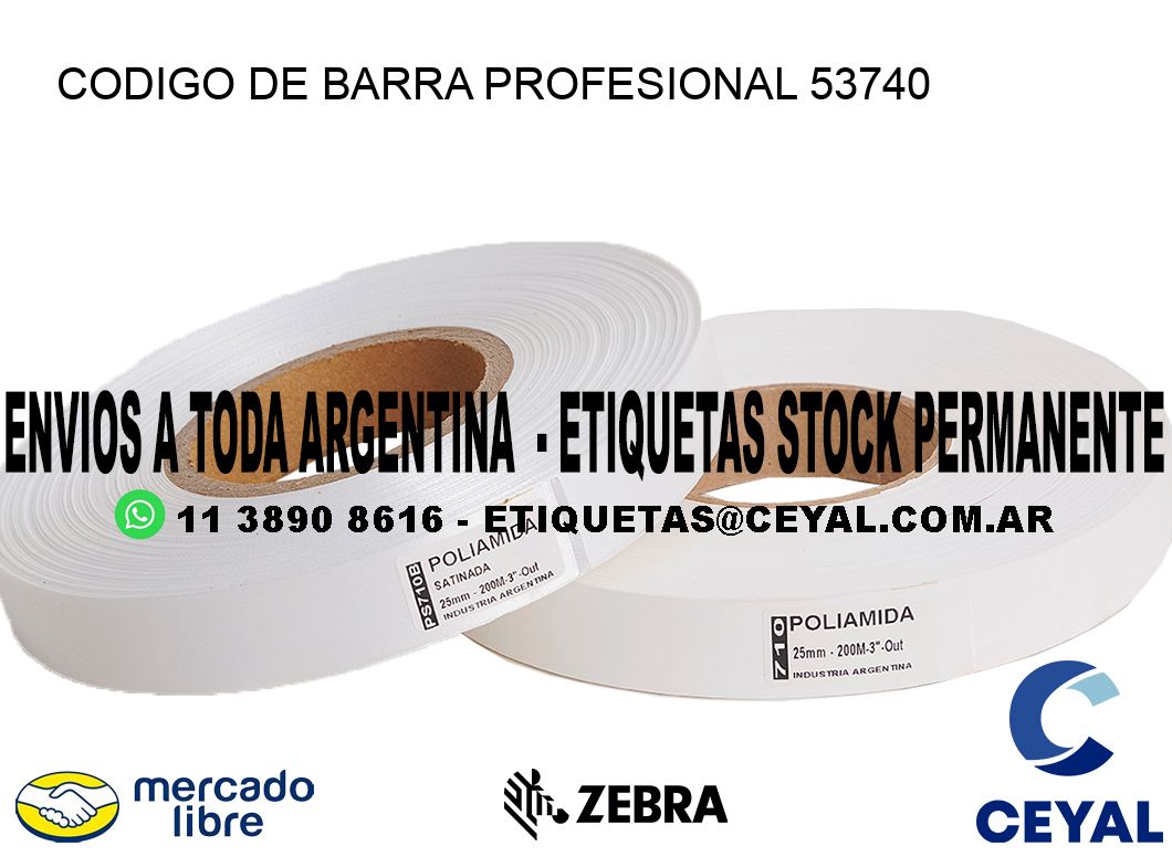 CODIGO DE BARRA PROFESIONAL 53740