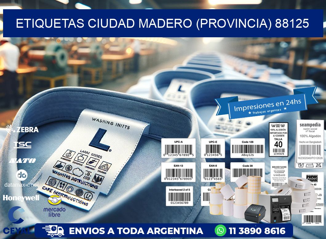 ETIQUETAS CIUDAD MADERO (PROVINCIA) 88125