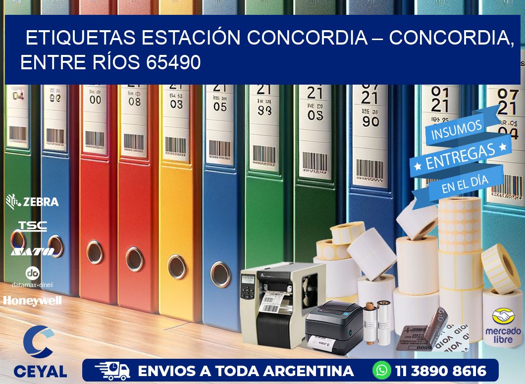 ETIQUETAS ESTACIÓN CONCORDIA – CONCORDIA, ENTRE RÍOS 65490