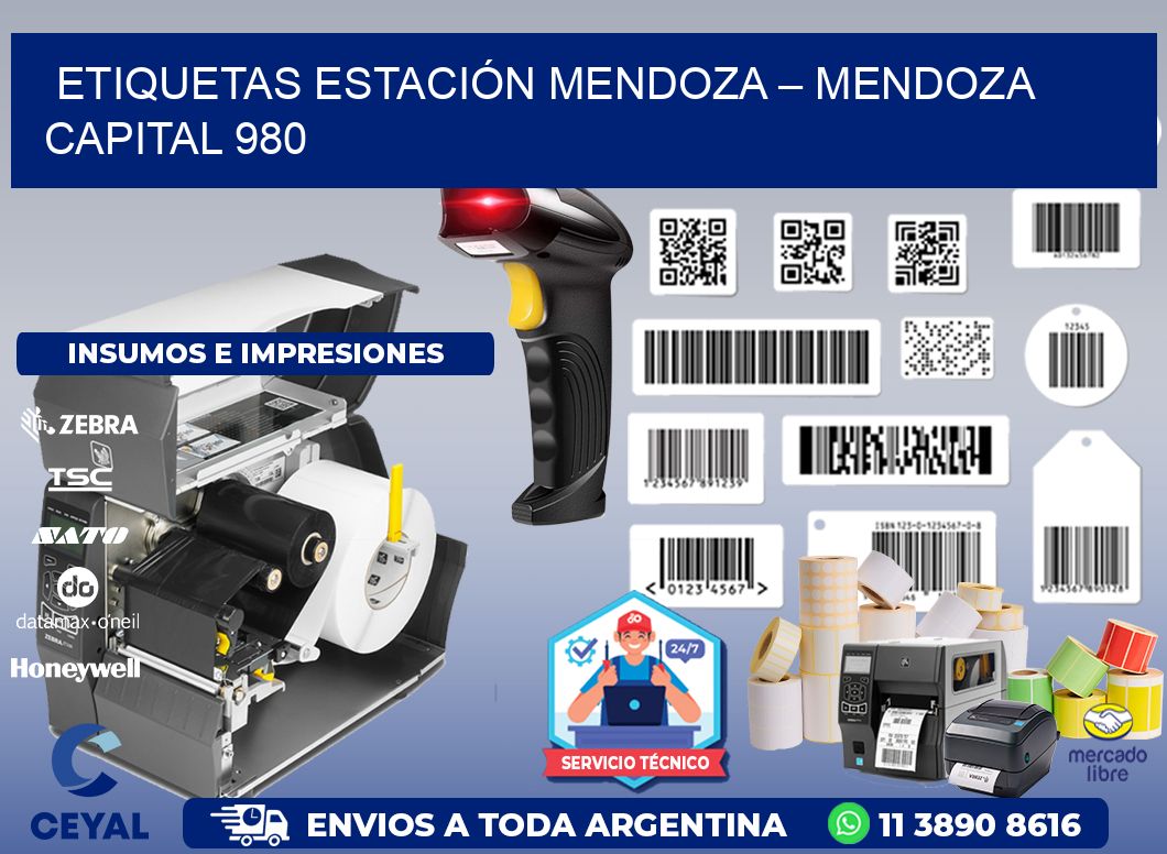 ETIQUETAS ESTACIÓN MENDOZA – MENDOZA CAPITAL 980