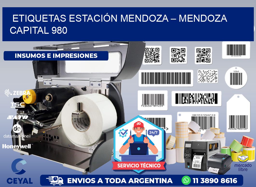 ETIQUETAS ESTACIÓN MENDOZA – MENDOZA CAPITAL 980