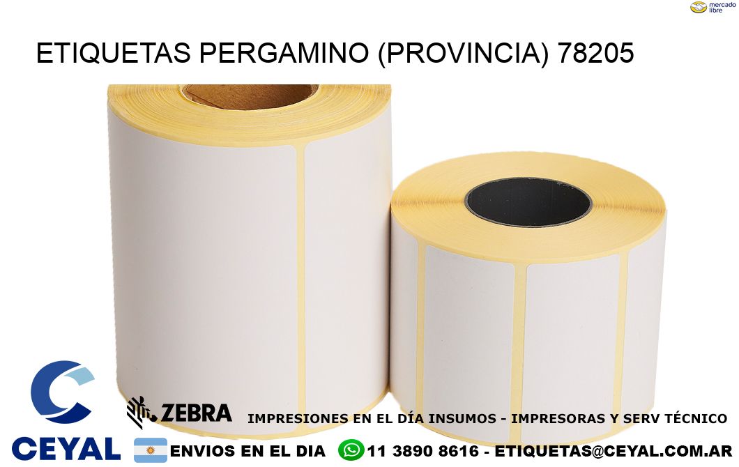 ETIQUETAS PERGAMINO (PROVINCIA) 78205