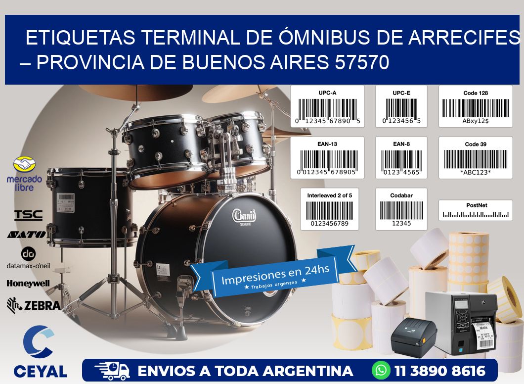 ETIQUETAS TERMINAL DE ÓMNIBUS DE ARRECIFES – PROVINCIA DE BUENOS AIRES 57570