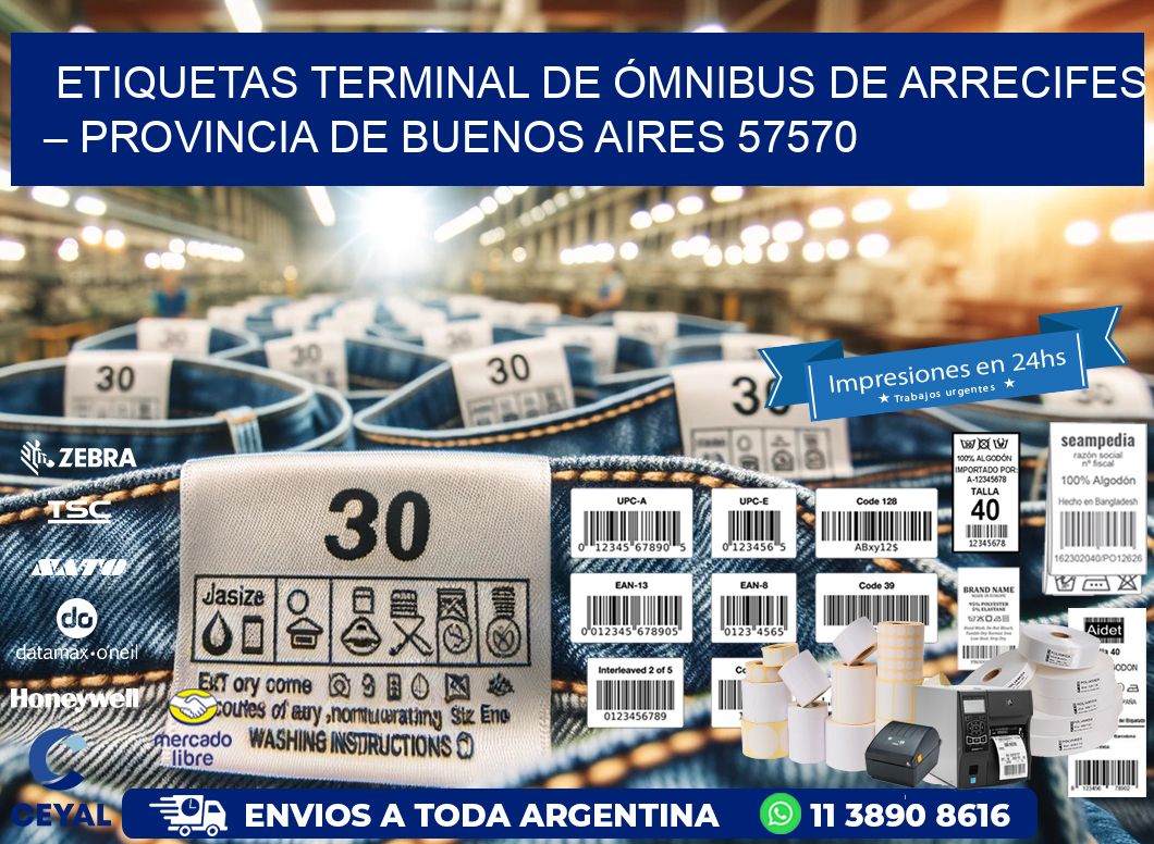 ETIQUETAS TERMINAL DE ÓMNIBUS DE ARRECIFES – PROVINCIA DE BUENOS AIRES 57570