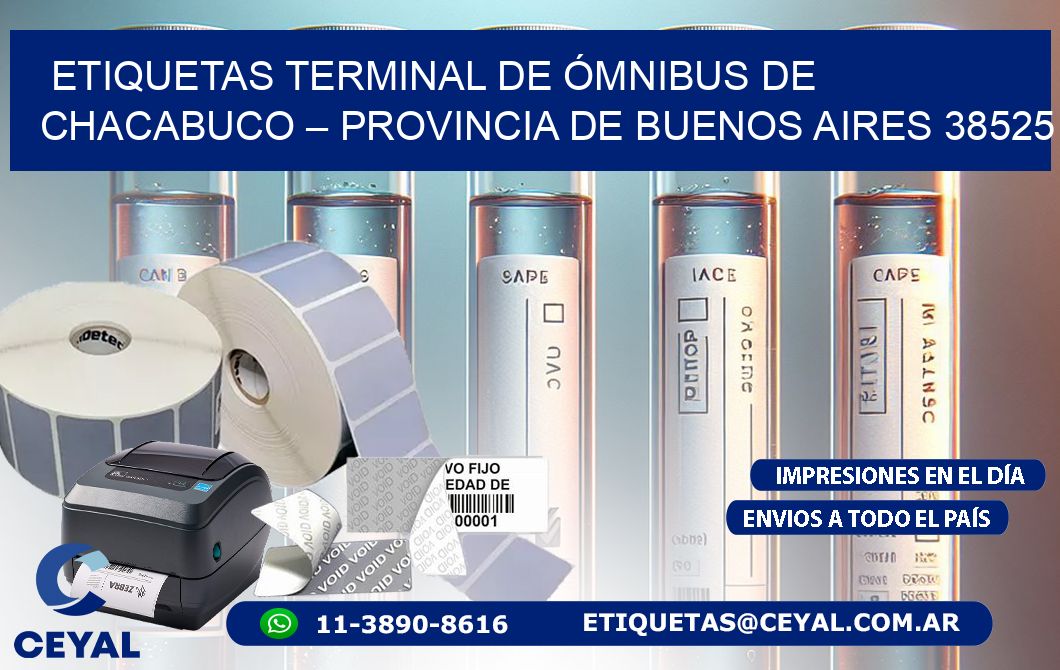 ETIQUETAS TERMINAL DE ÓMNIBUS DE CHACABUCO – PROVINCIA DE BUENOS AIRES 38525