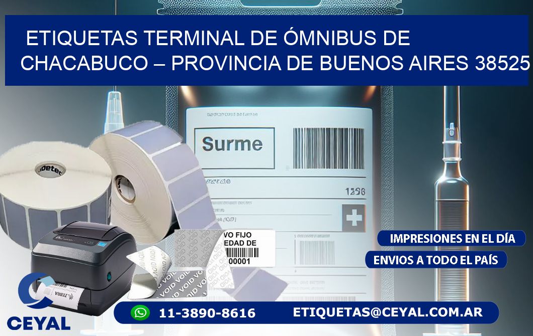 ETIQUETAS TERMINAL DE ÓMNIBUS DE CHACABUCO – PROVINCIA DE BUENOS AIRES 38525