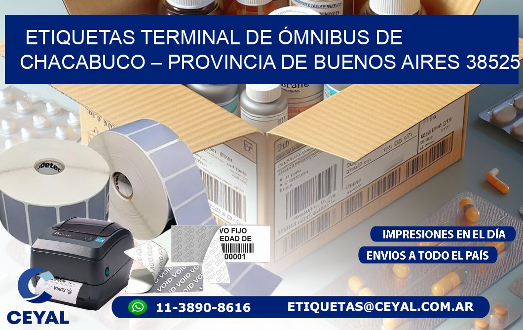 ETIQUETAS TERMINAL DE ÓMNIBUS DE CHACABUCO – PROVINCIA DE BUENOS AIRES 38525