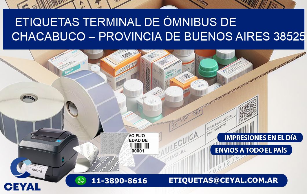 ETIQUETAS TERMINAL DE ÓMNIBUS DE CHACABUCO – PROVINCIA DE BUENOS AIRES 38525