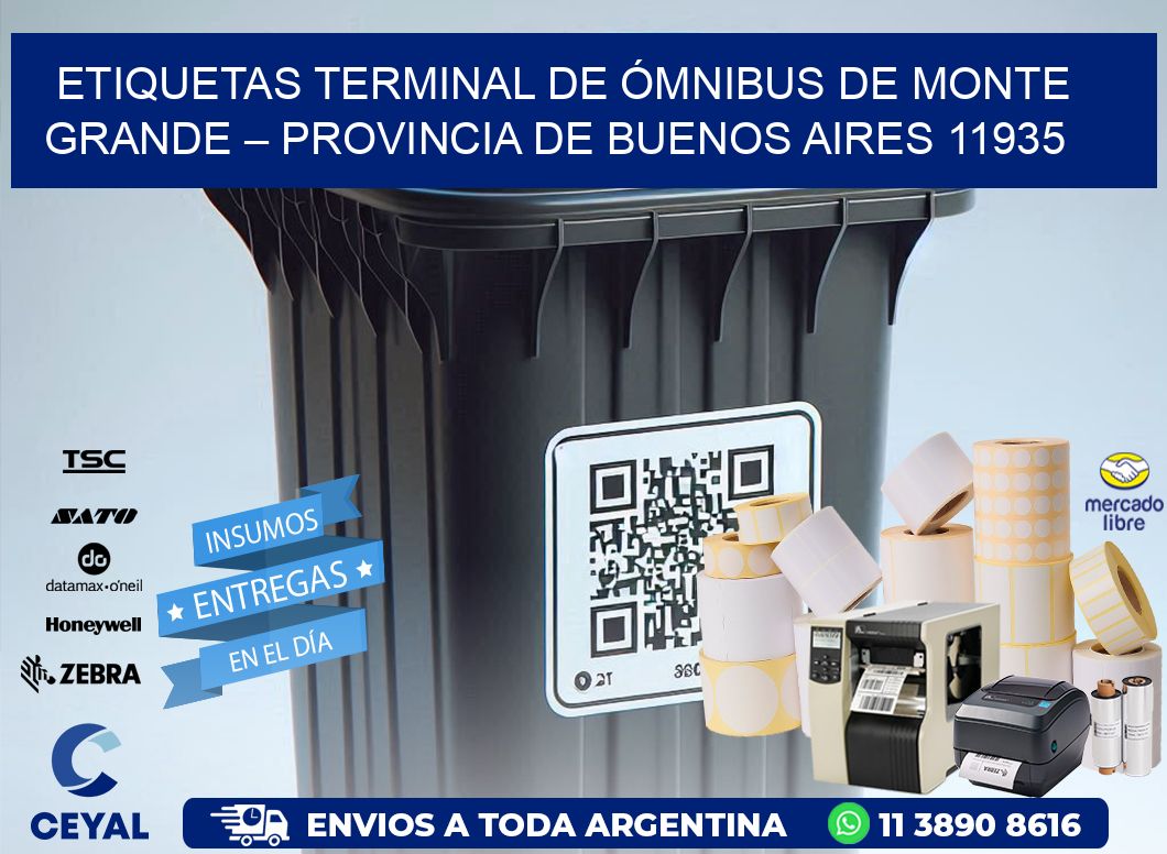 ETIQUETAS TERMINAL DE ÓMNIBUS DE MONTE GRANDE – PROVINCIA DE BUENOS AIRES 11935