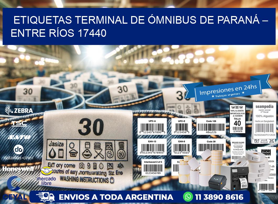 ETIQUETAS TERMINAL DE ÓMNIBUS DE PARANÁ – ENTRE RÍOS 17440