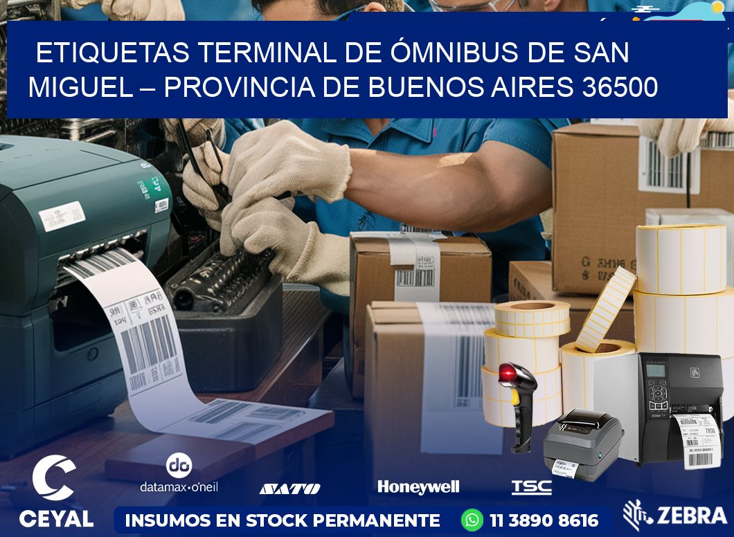 ETIQUETAS TERMINAL DE ÓMNIBUS DE SAN MIGUEL – PROVINCIA DE BUENOS AIRES 36500