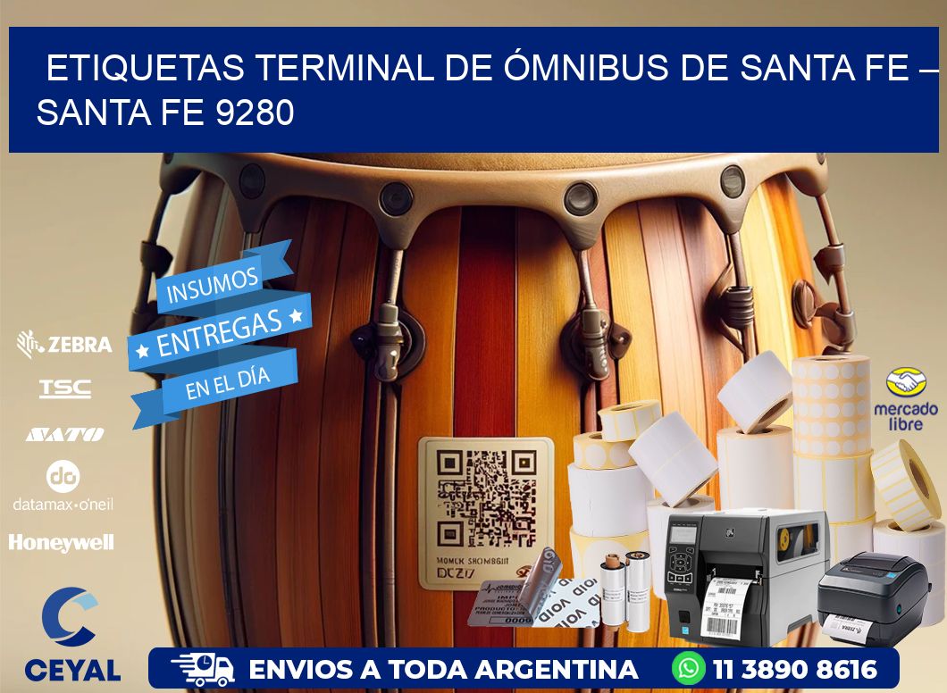 ETIQUETAS TERMINAL DE ÓMNIBUS DE SANTA FE – SANTA FE 9280