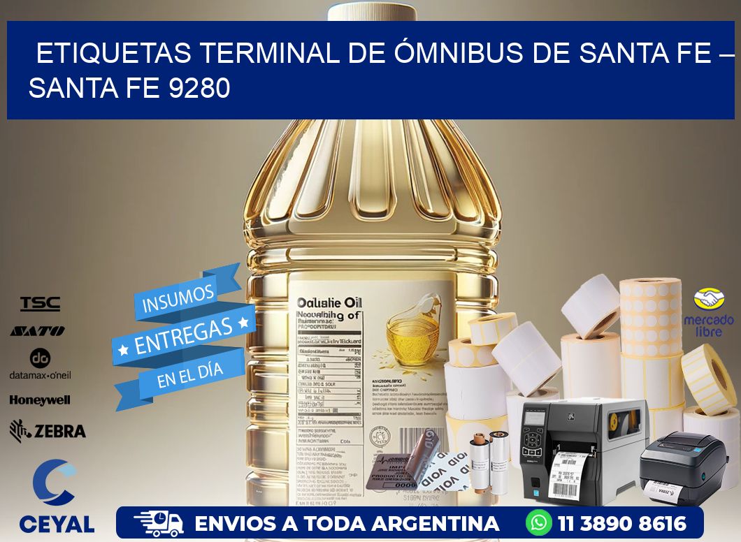 ETIQUETAS TERMINAL DE ÓMNIBUS DE SANTA FE – SANTA FE 9280