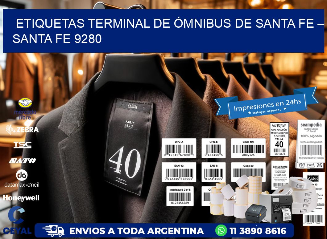 ETIQUETAS TERMINAL DE ÓMNIBUS DE SANTA FE – SANTA FE 9280