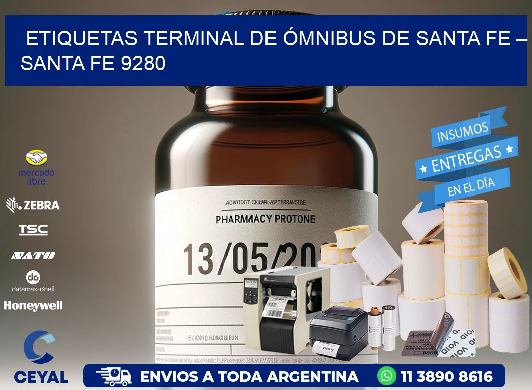 ETIQUETAS TERMINAL DE ÓMNIBUS DE SANTA FE – SANTA FE 9280