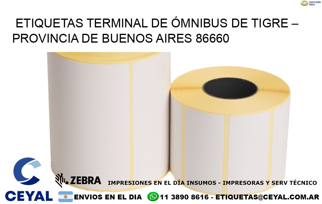 ETIQUETAS TERMINAL DE ÓMNIBUS DE TIGRE – PROVINCIA DE BUENOS AIRES 86660