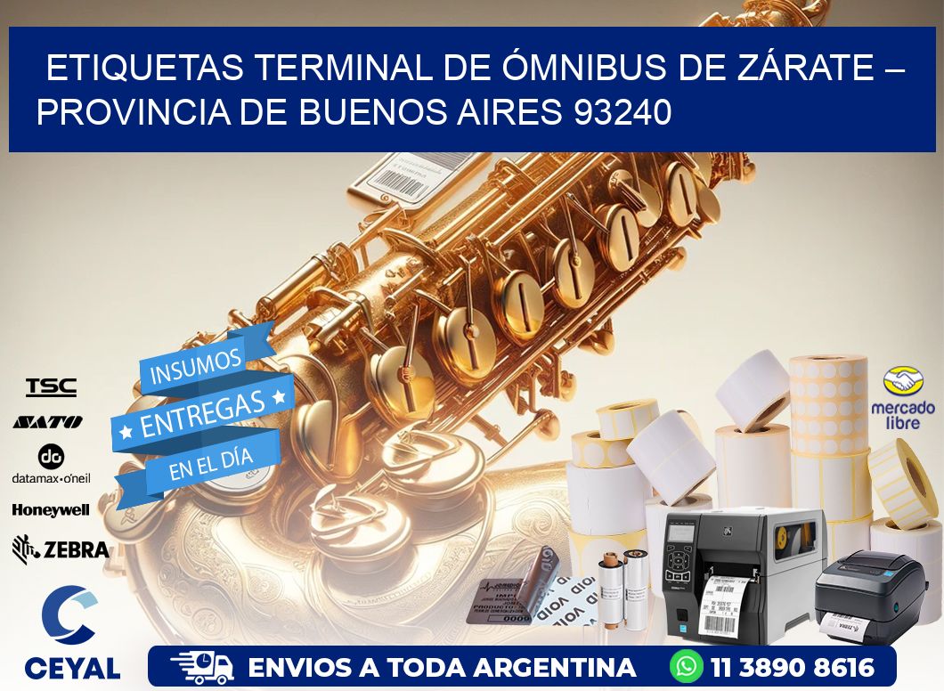 ETIQUETAS TERMINAL DE ÓMNIBUS DE ZÁRATE – PROVINCIA DE BUENOS AIRES 93240