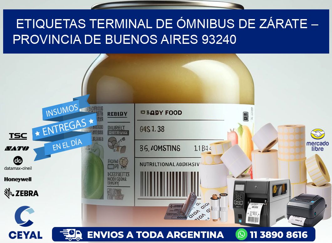 ETIQUETAS TERMINAL DE ÓMNIBUS DE ZÁRATE – PROVINCIA DE BUENOS AIRES 93240