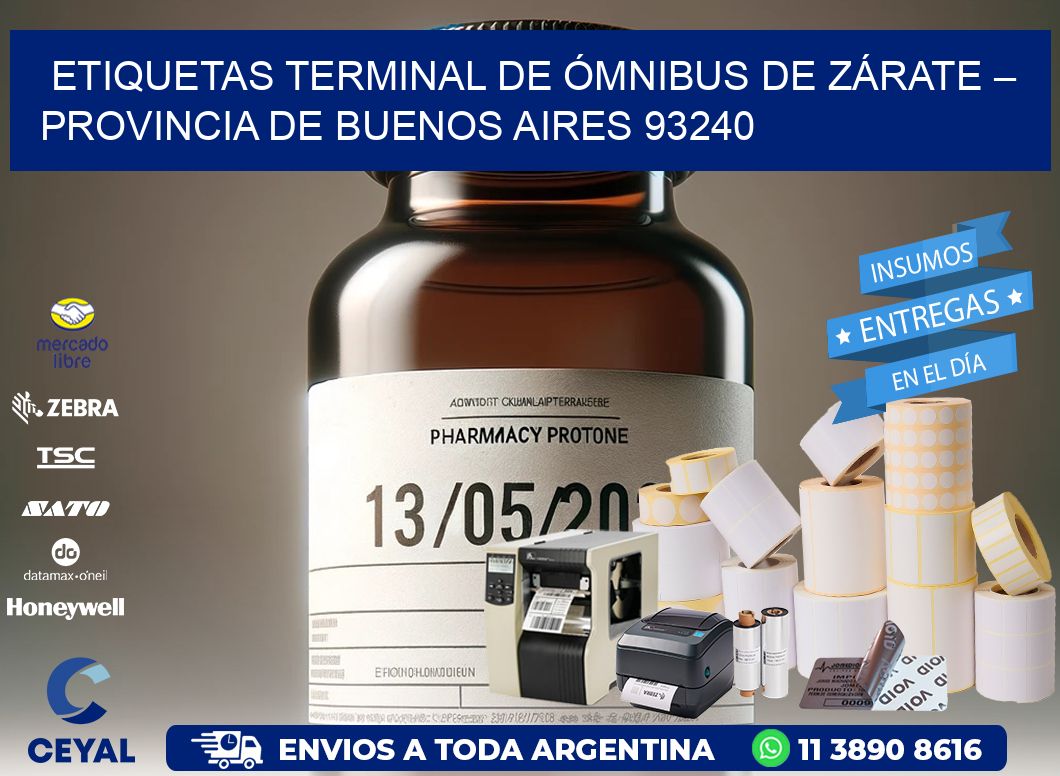 ETIQUETAS TERMINAL DE ÓMNIBUS DE ZÁRATE – PROVINCIA DE BUENOS AIRES 93240