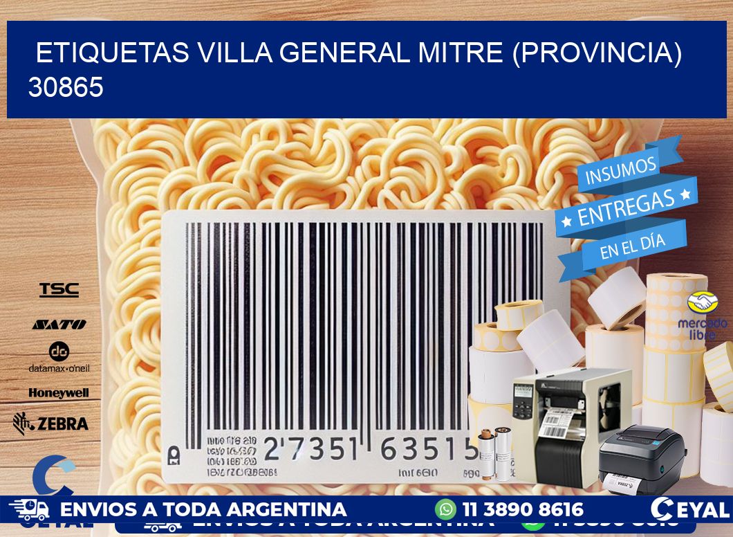 ETIQUETAS VILLA GENERAL MITRE (PROVINCIA) 30865