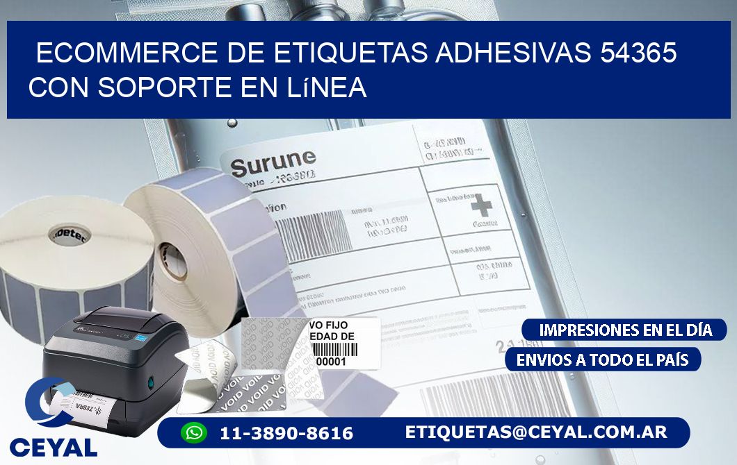 Ecommerce de Etiquetas Adhesivas 54365 con Soporte en Línea