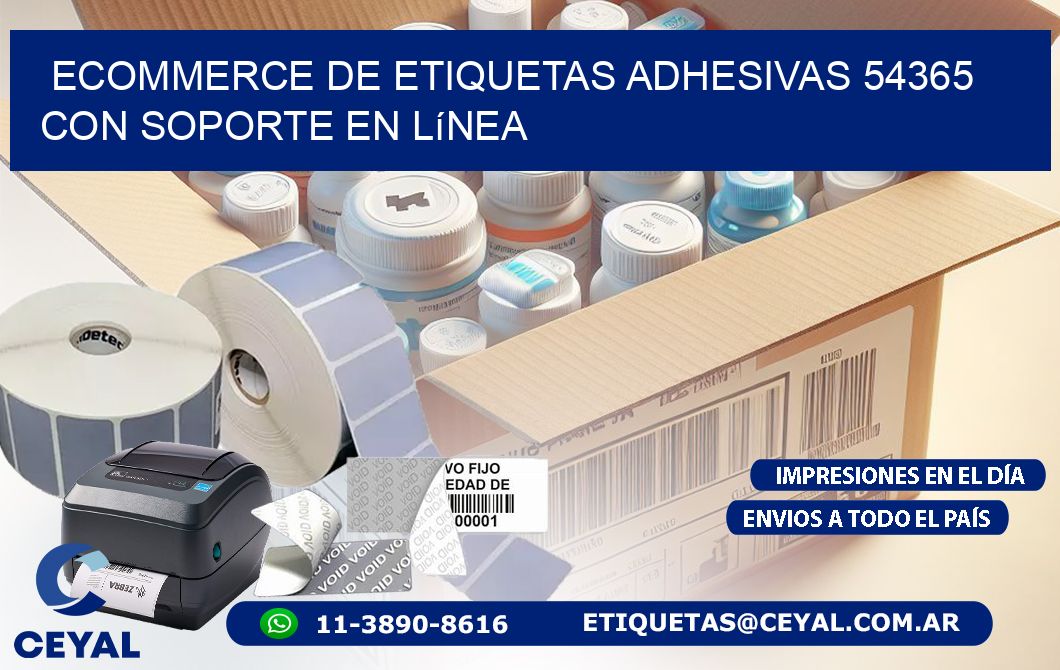 Ecommerce de Etiquetas Adhesivas 54365 con Soporte en Línea