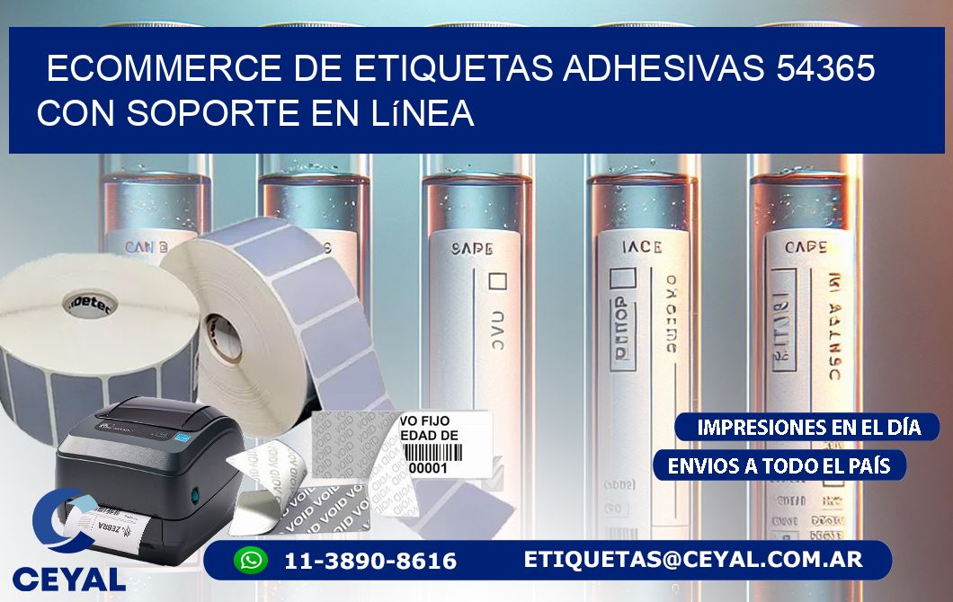 Ecommerce de Etiquetas Adhesivas 54365 con Soporte en Línea