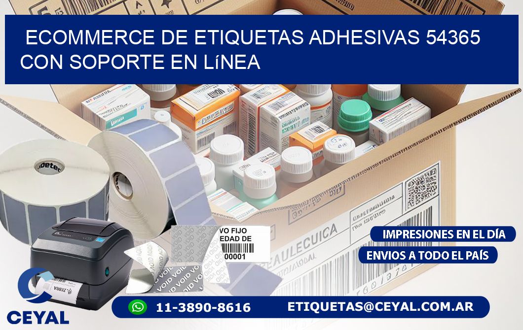 Ecommerce de Etiquetas Adhesivas 54365 con Soporte en Línea