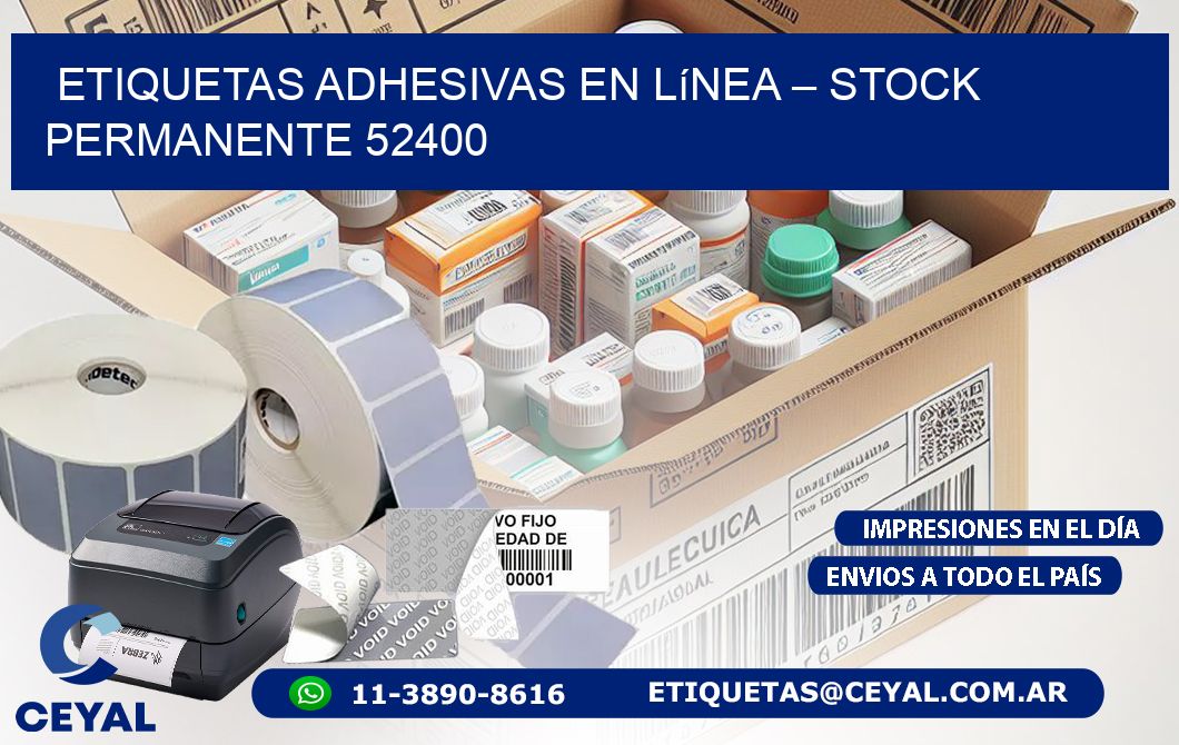 Etiquetas Adhesivas en Línea – Stock Permanente 52400